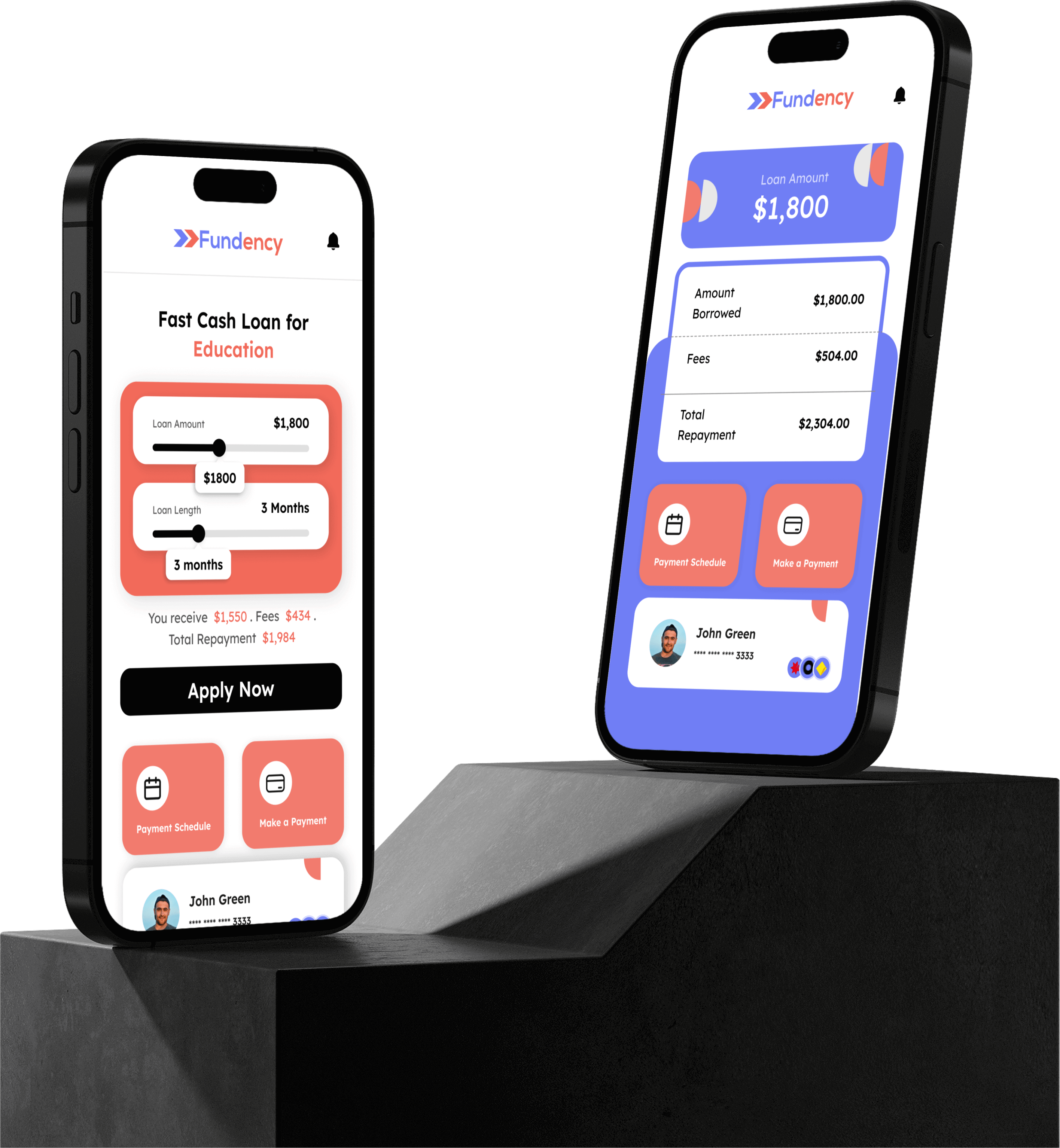 Fundency loan app screens