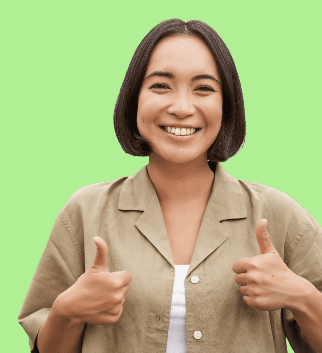 A lady showing a gratitude